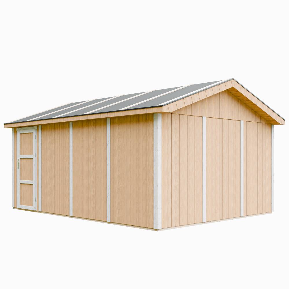 Timbela - Garage Qualité Premium 17 m² / L378xl530 cm - garage pour auto, moto, vélos, machines de jardinage - Timbela M991B-HARVEST HONEY - Image 2
