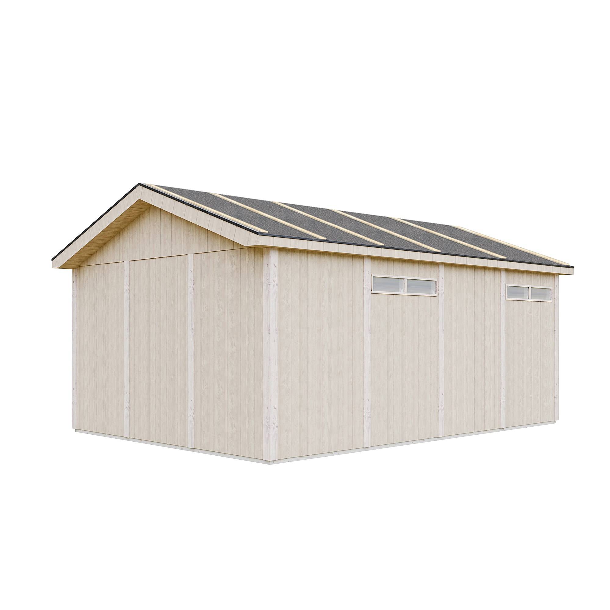 Timbela - Garage Qualité Premium 17 m² / L378xl530 cm - garage pour auto, moto, vélos, machines de jardinage - Timbela M991B-HARVEST HONEY - Image 3