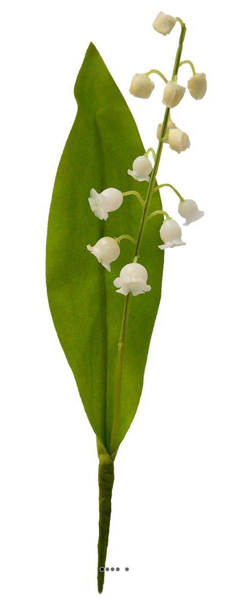 Artificielles - Muguet artificiel 1 brin avec feuillage H 21 cm superbe - Image 1