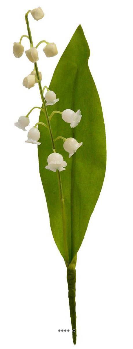 Artificielles - Muguet artificiel 1 brin avec feuillage H 21 cm superbe - Image 2