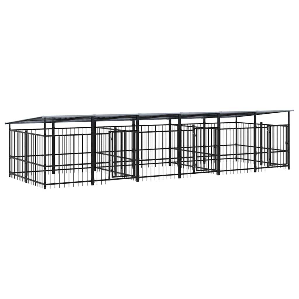 Vidaxl - Chenil d'extérieur avec toit pour chiens Acier 11,26 m² vidaXL 3124669 - Image 2