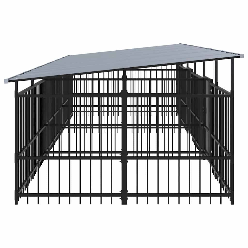 Vidaxl - Chenil d'extérieur avec toit pour chiens Acier 11,26 m² vidaXL 3124669 - Image 5