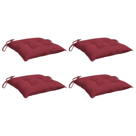 Coussins de chaise tissu Oxford rouge bordeaux 40 x 40 x 7 cm - PANGIVO - Image 3