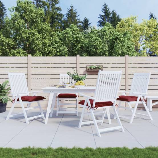 Coussins de chaise tissu Oxford rouge bordeaux 40 x 40 x 7 cm - PANGIVO - Image 1