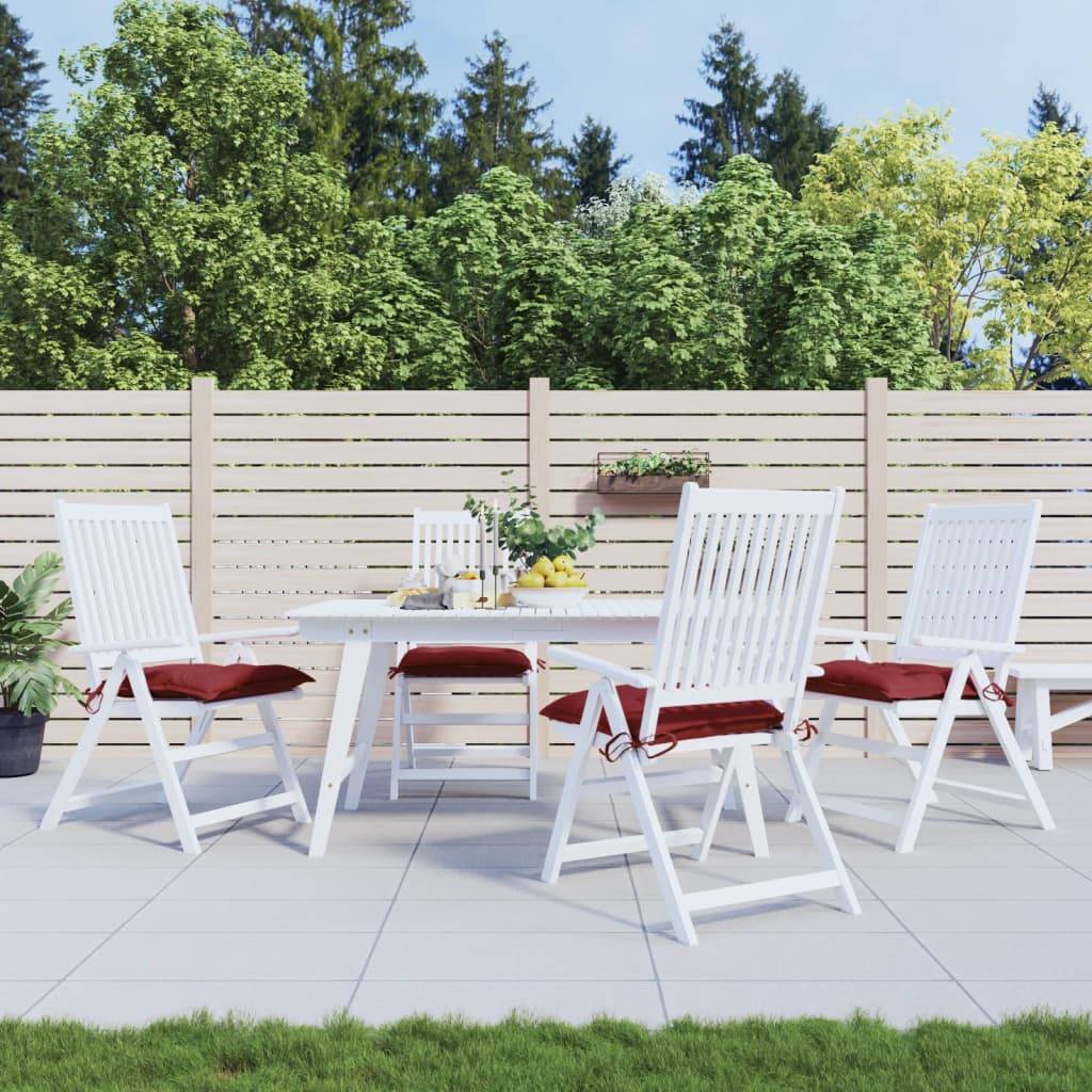 Coussins de chaise tissu Oxford rouge bordeaux 40 x 40 x 7 cm - PANGIVO - Image 1