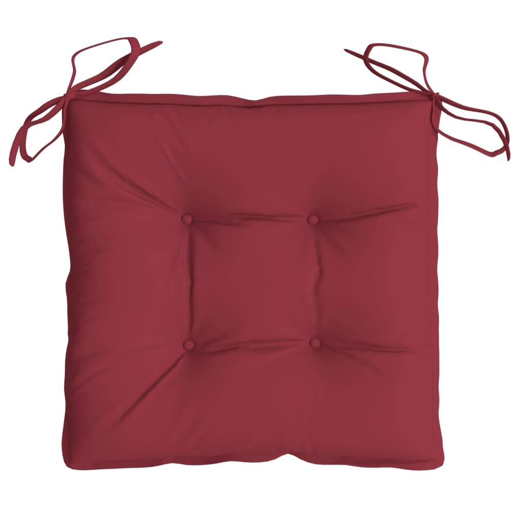 Coussins de chaise tissu Oxford rouge bordeaux 40 x 40 x 7 cm - PANGIVO - Image 6