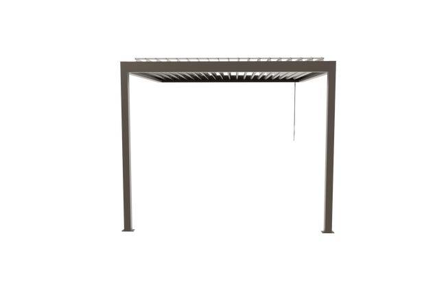 Pergola Bioclimatique Aluminium Adossée Gris 3x3 Manuelle S ORIAL France - Image 9