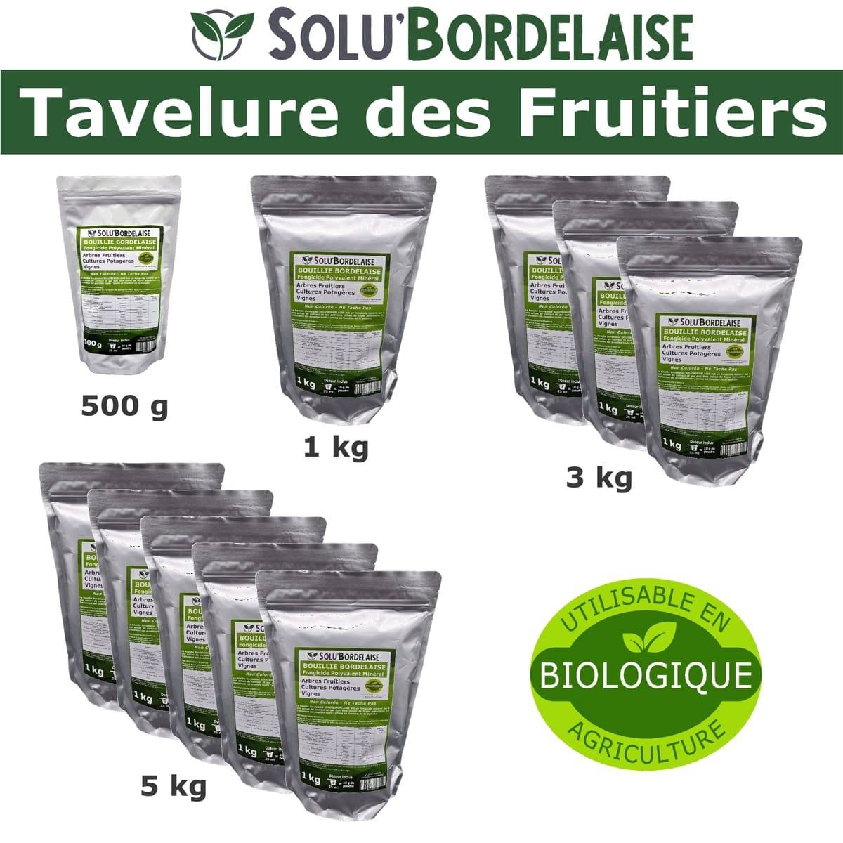 Solu'Bordelaise - Tavelure des Fruitiers - 5 kg de Bouillie Bordelaise Non Colorée- Polyvalent à base de Sulfate de Cuivre 200 g/kg-Doseur inclus-UAB - Image 5