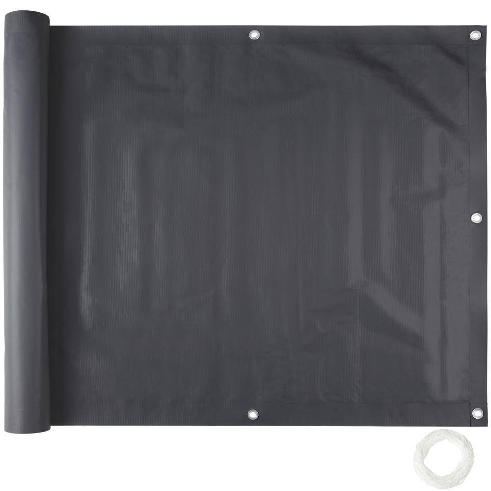 Helloshop26 - Brise vue brise vent film anti regards clôture paravent PVC pour balcon noir 90 cm - Image 1