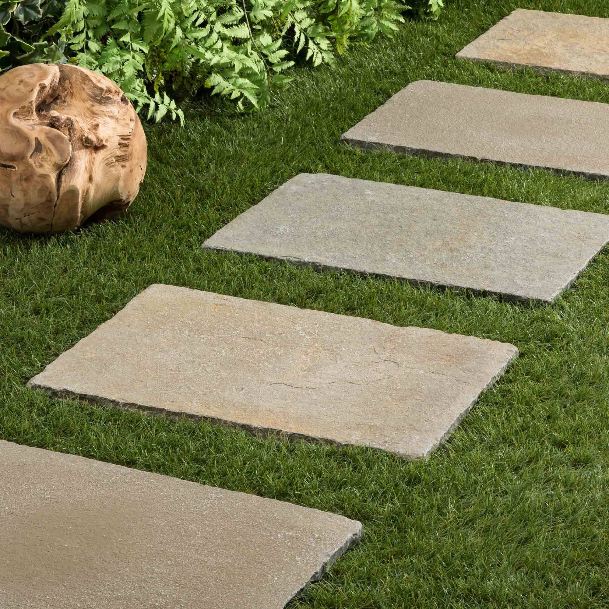 Pas japonais Rectangle Pierre de Tandur Beige 60x40x2 cm (à l'unité) - RO'MA NATURE - Image 1