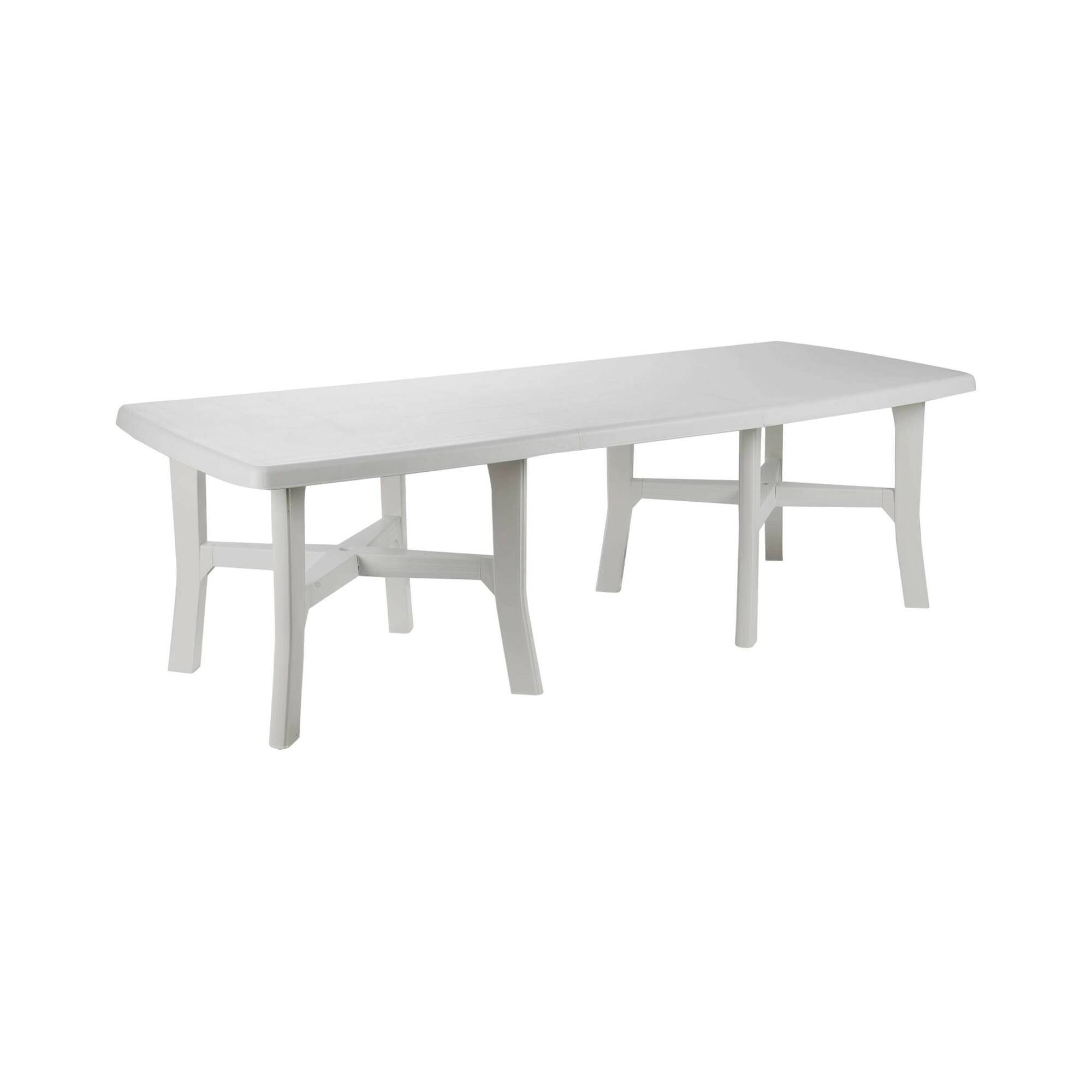 Dmora - Table d'extérieur Dhysa, Étagère à manger extensible, Table de jardin rectangulaire polyvalente, 100% Made in Italy, 160x100h72 cm, Blanc - Dmora - Image 1