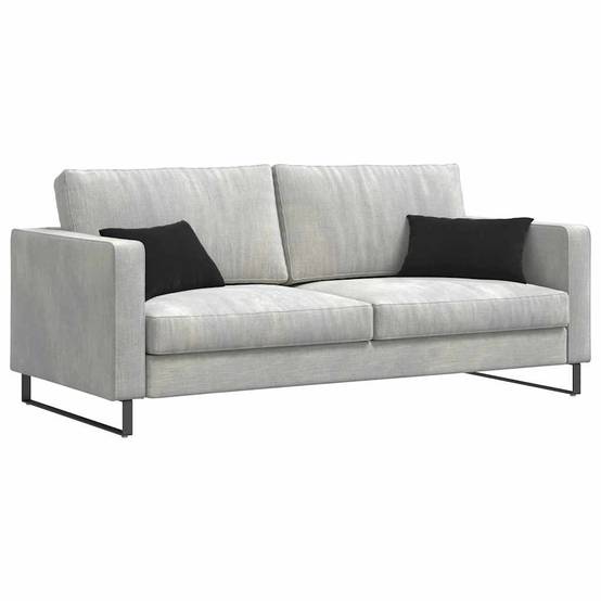 Lot de 2 Coussins de Canapé Velours Côtelé Déhoussable pour Salon et Chambre Noir 50x30 cm – ComfortXL Outdoor Living - Image 3