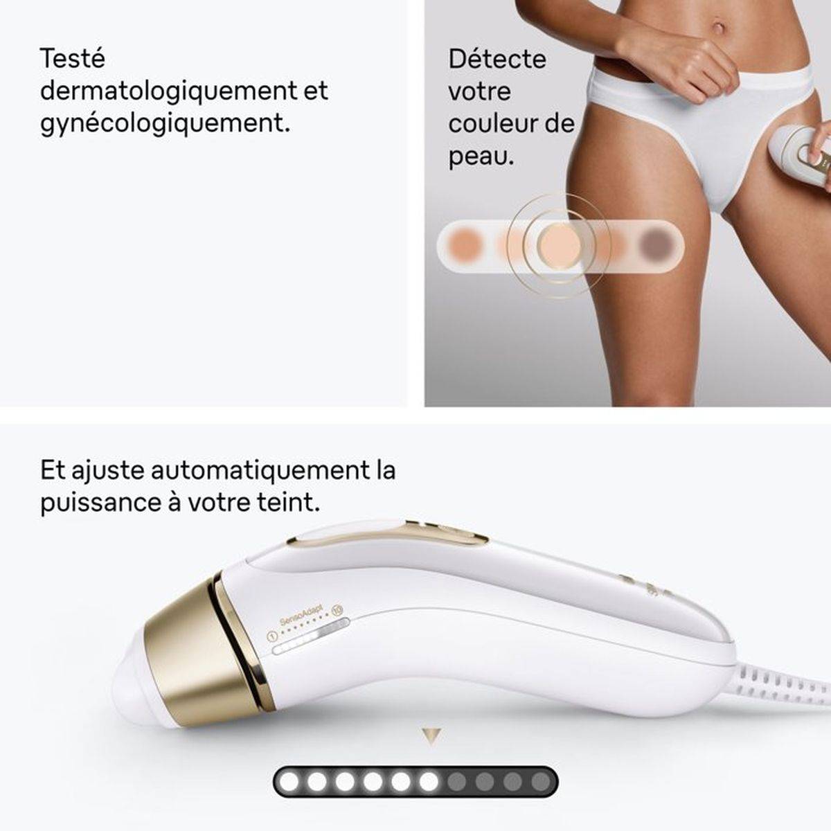 Braun - Épilateur à lumière pulsée IPL SkinProtect blanc et or Silk-expert Pro 5 PL5221 - Braun - Image 3