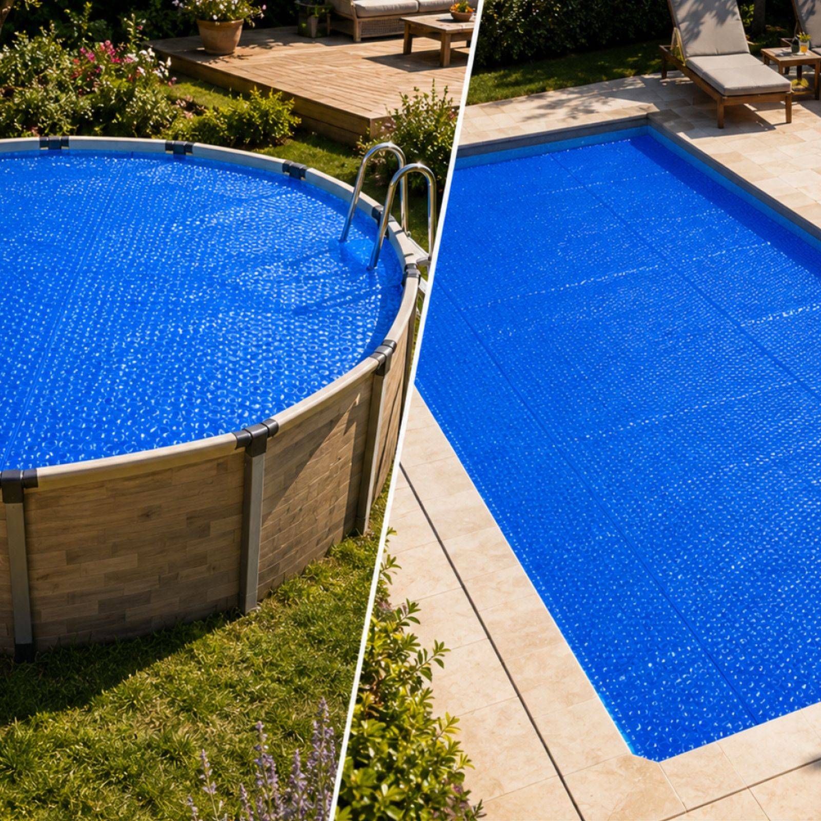 Bâche Solaire Piscine 800 X 400 Rectangulaire 400 Microns Non Bordée Bleu Foncé - Edenea - Image 1