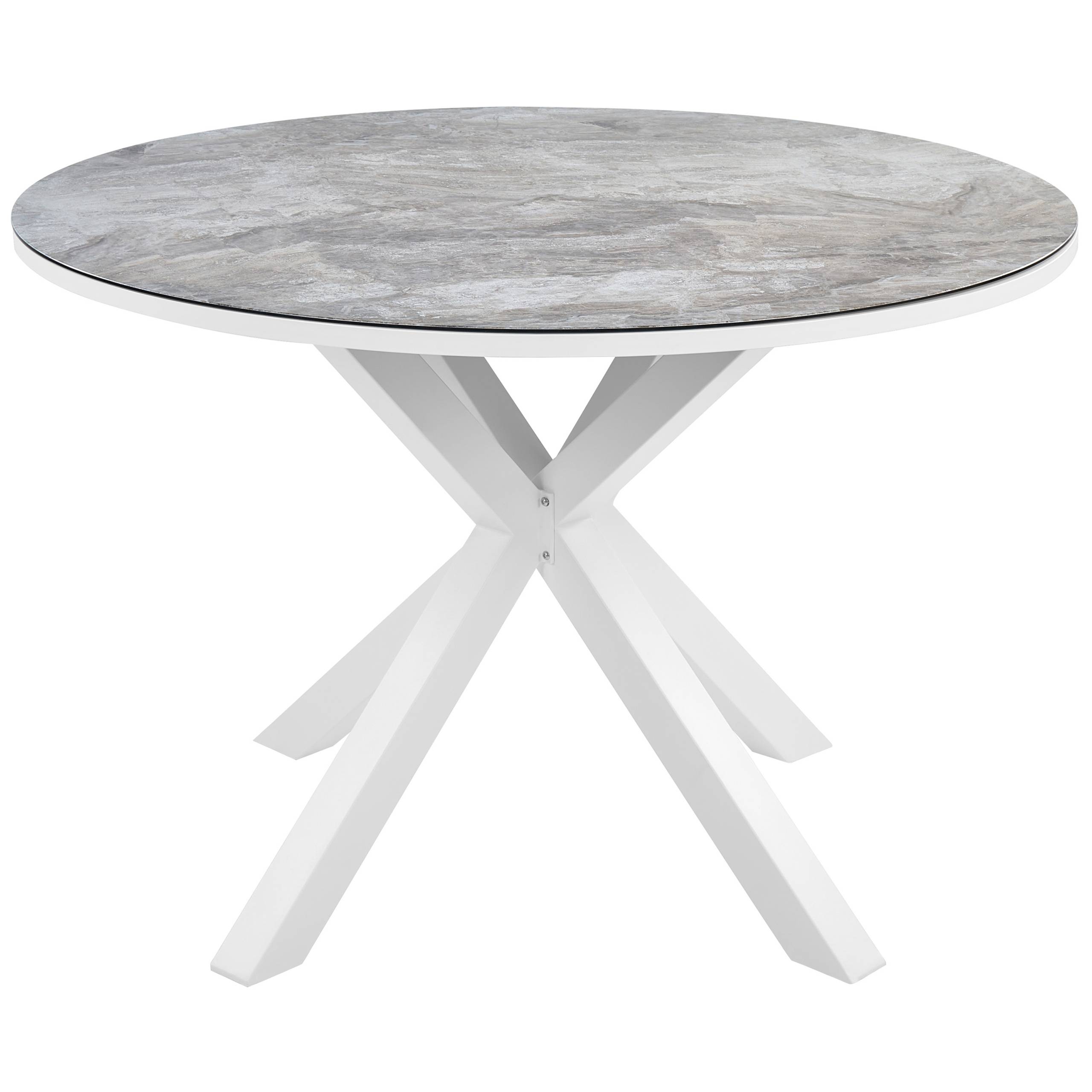 Beliani - Set de salle à manger, 4 Personnes Aluminium Gris/blanc MALETTO/GROSSETO - Beliani - Image 5