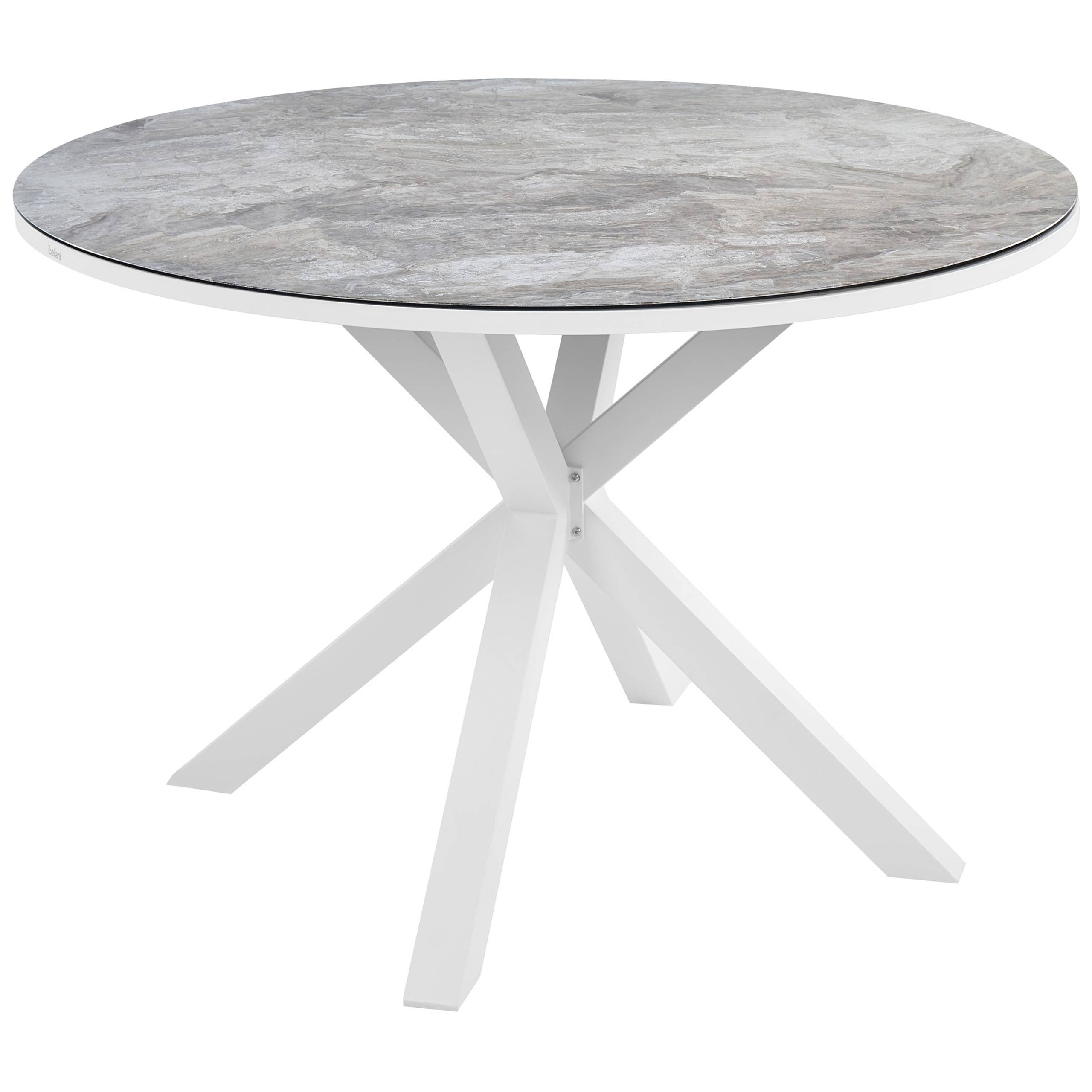 Beliani - Set de salle à manger, 4 Personnes Aluminium Gris/blanc MALETTO/GROSSETO - Beliani - Image 4