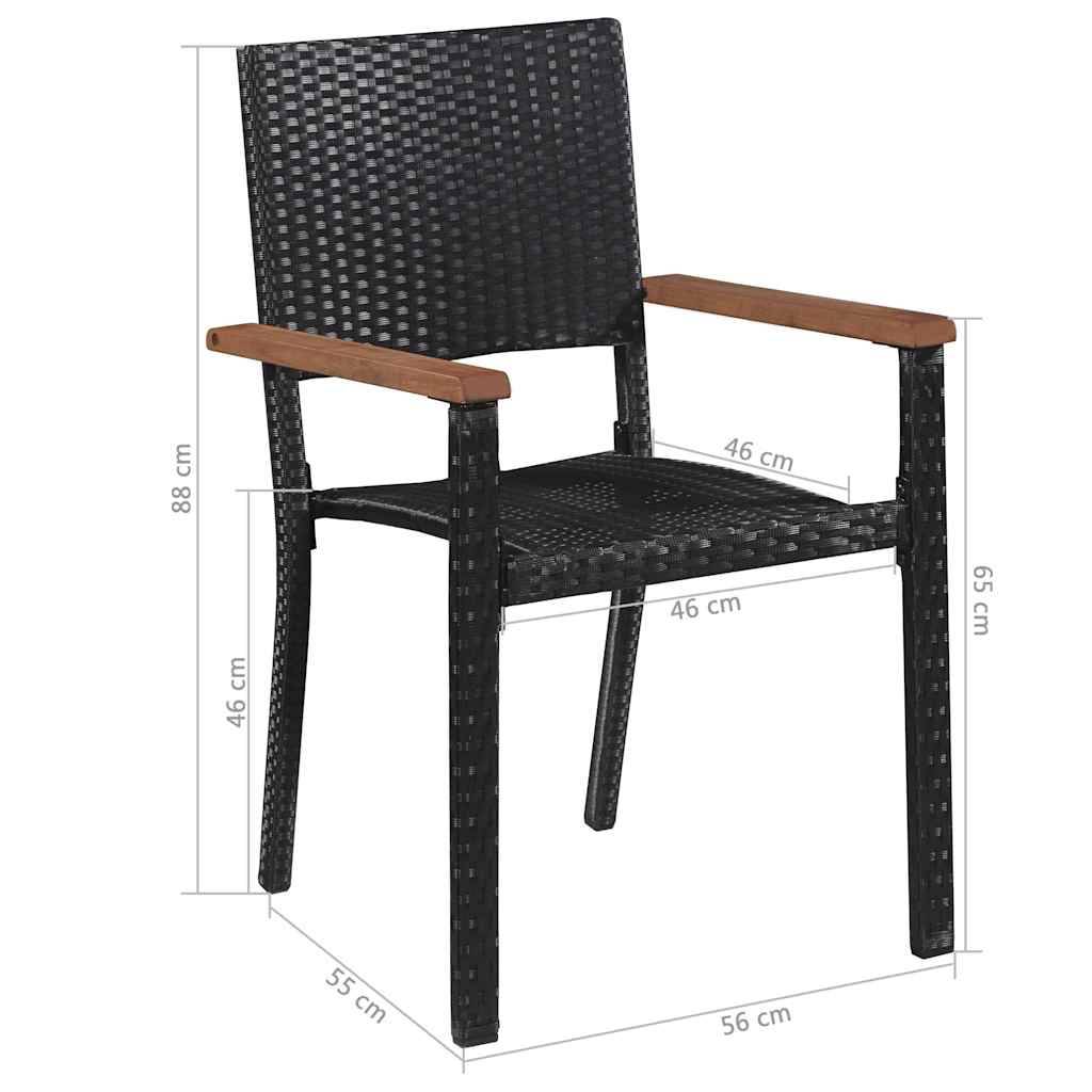 Vidaxl - Ensemble à manger d'extérieur 5 pcs-Salons de jardin Rotin et bois d'acacia Noir 353025 - Image 6