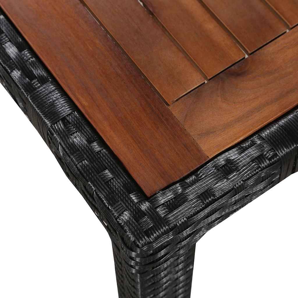 Vidaxl - Ensemble à manger d'extérieur 5 pcs-Salons de jardin Rotin et bois d'acacia Noir 353025 - Image 4