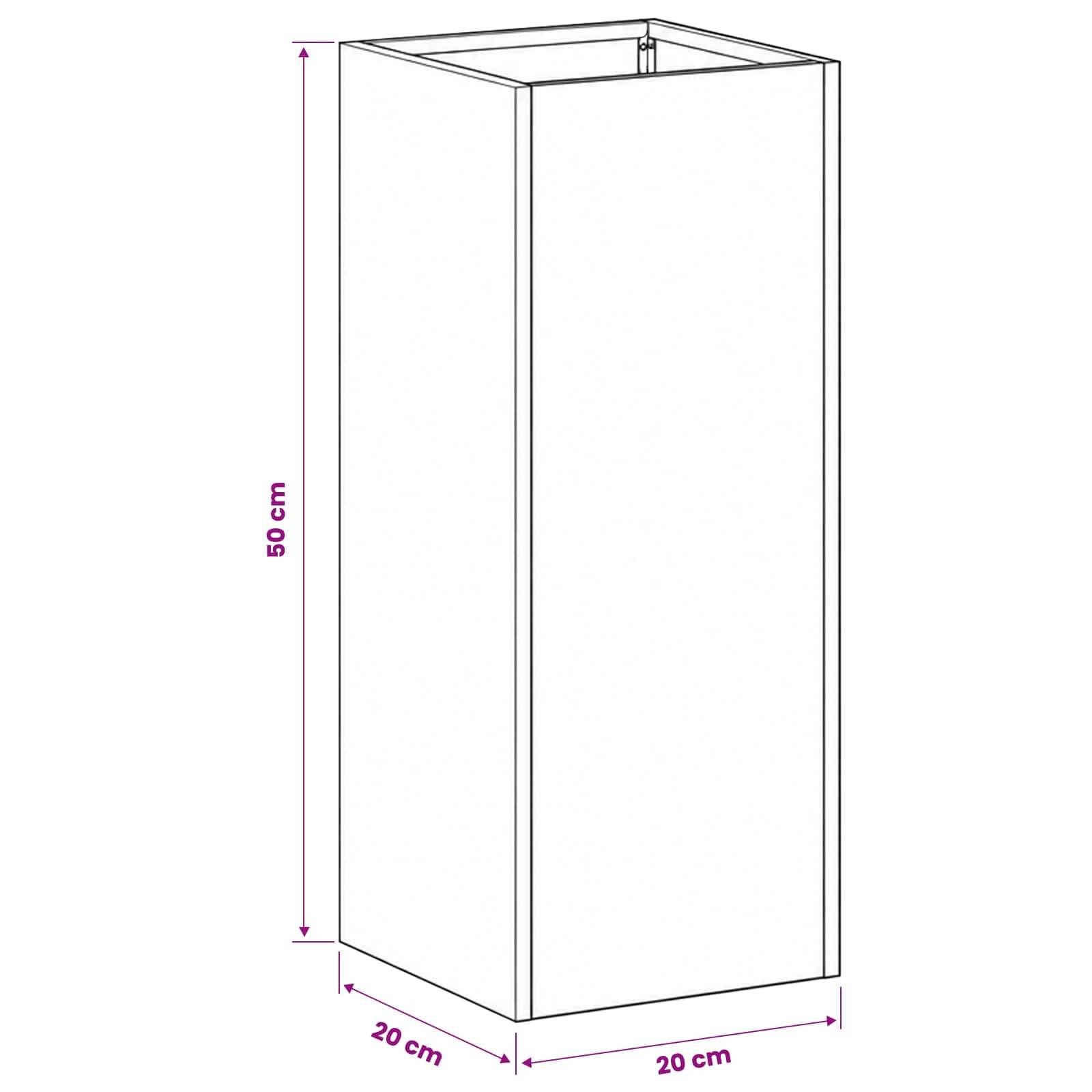 Vidaxl - Cache-pot de jardin 2 pc Argenté 20 x 20 x 50 cm vidaXL 8005311 - Image 3