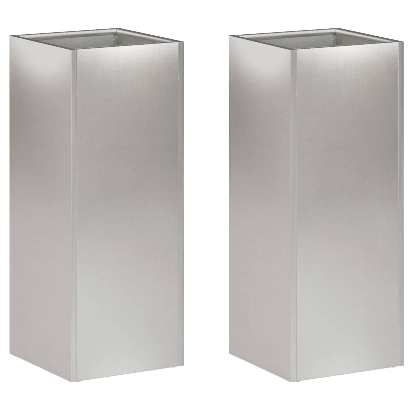 Vidaxl - Cache-pot de jardin 2 pc Argenté 20 x 20 x 50 cm vidaXL 8005311 - Image 2