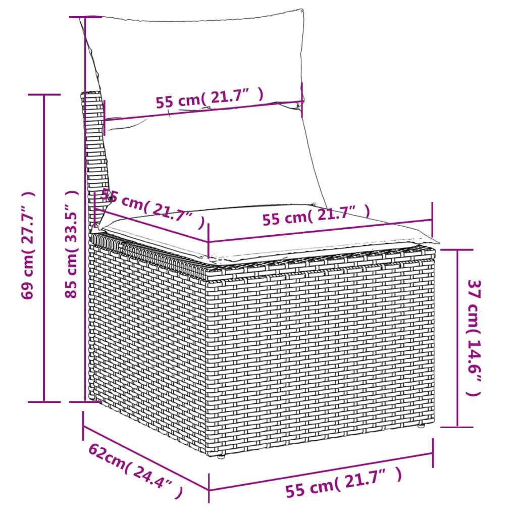 ComfortXL - Salon de Jardin Gris 9 Pièces Résine Tressée avec Table Verre Coussins Gris Foncé – ComfortXL Outdoor Living - Image 5