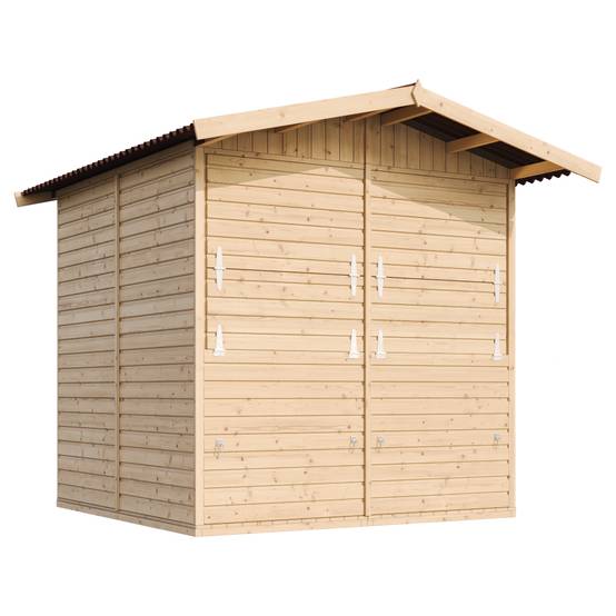 Timbela - Maison de jardin en bois H232x253x263 cm / 4 m² - Étal de marché en bois - Grand stand de vendeur avec comptoir - 17 mm d’épaisseur - Timbela M149 - Image 5