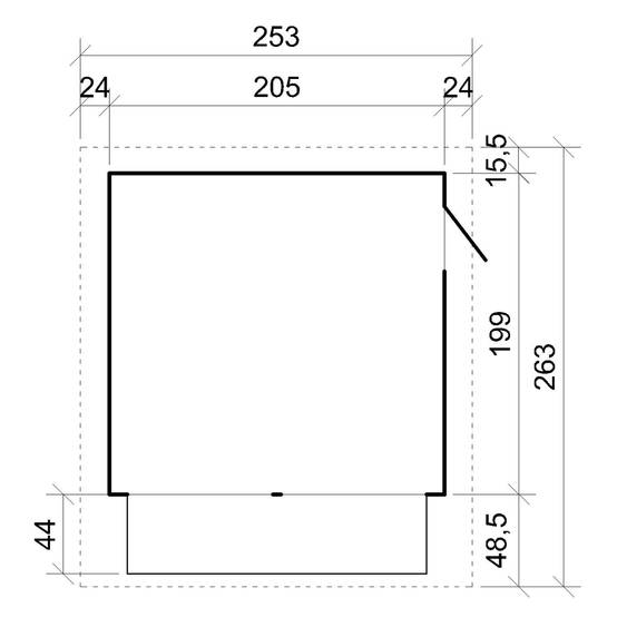 Timbela - Maison de jardin en bois H232x253x263 cm / 4 m² - Étal de marché en bois - Grand stand de vendeur avec comptoir - 17 mm d’épaisseur - Timbela M149 - Image 7