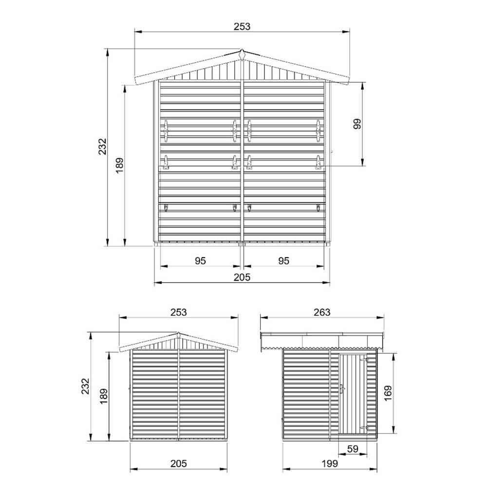 Timbela - Maison de jardin en bois H232x253x263 cm / 4 m² - Étal de marché en bois - Grand stand de vendeur avec comptoir - 17 mm d’épaisseur - Timbela M149 - Image 6
