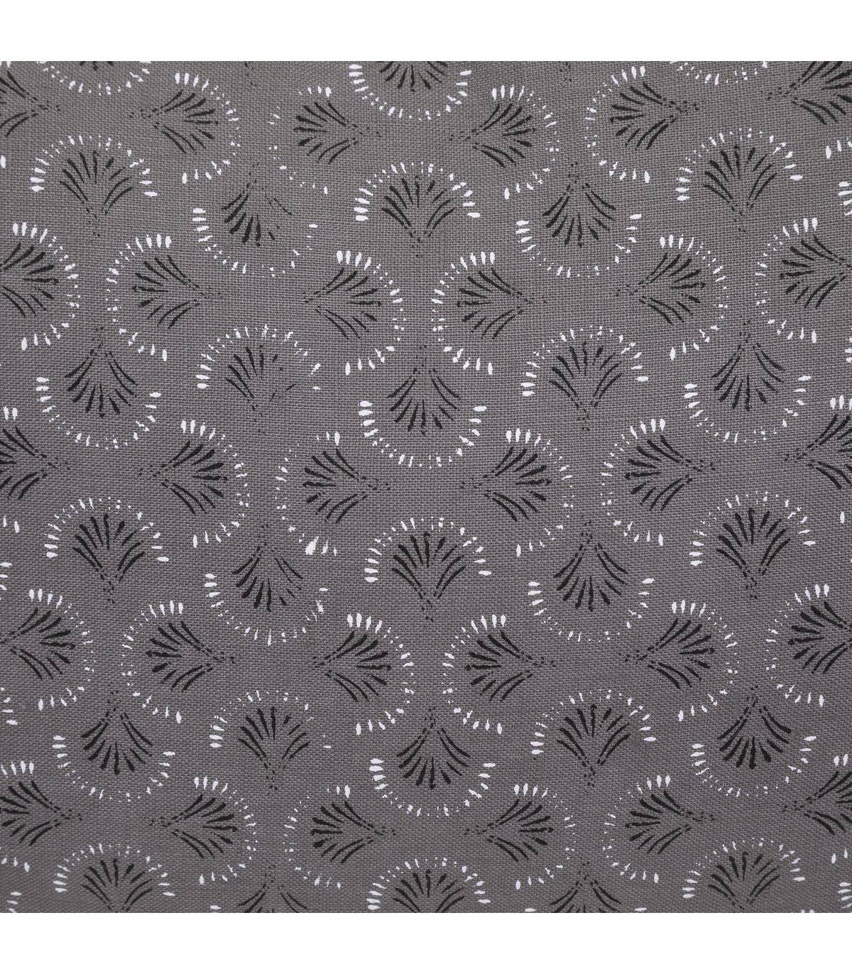 Coussin en Lin Gris imprimé Art déco avec pompons 40 x 40 cm - Image 2