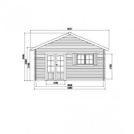 Abri de jardin Tignes en bois 14,25 m², Toiture Shingle gris, Plancher Oui - Image 3