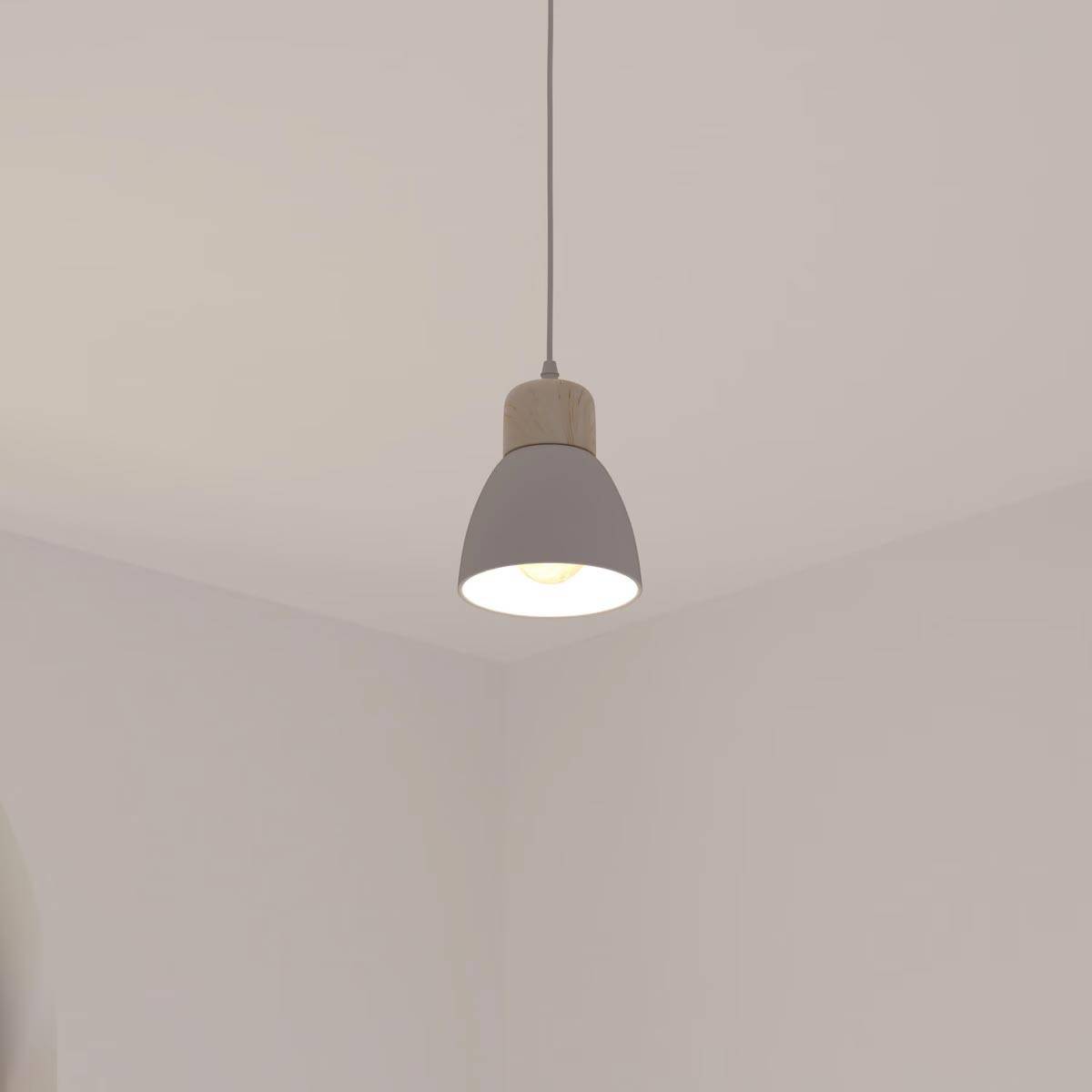 Lampe Suspension Métal "Cloche" 19cm Blanc - Image 4