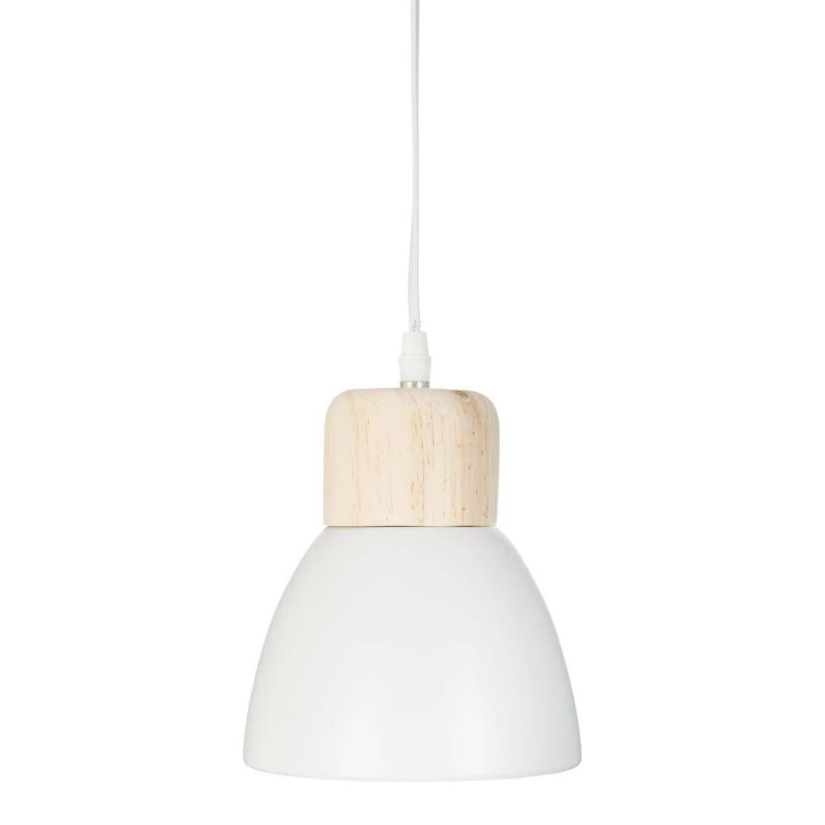 Lampe Suspension Métal "Cloche" 19cm Blanc - Image 1