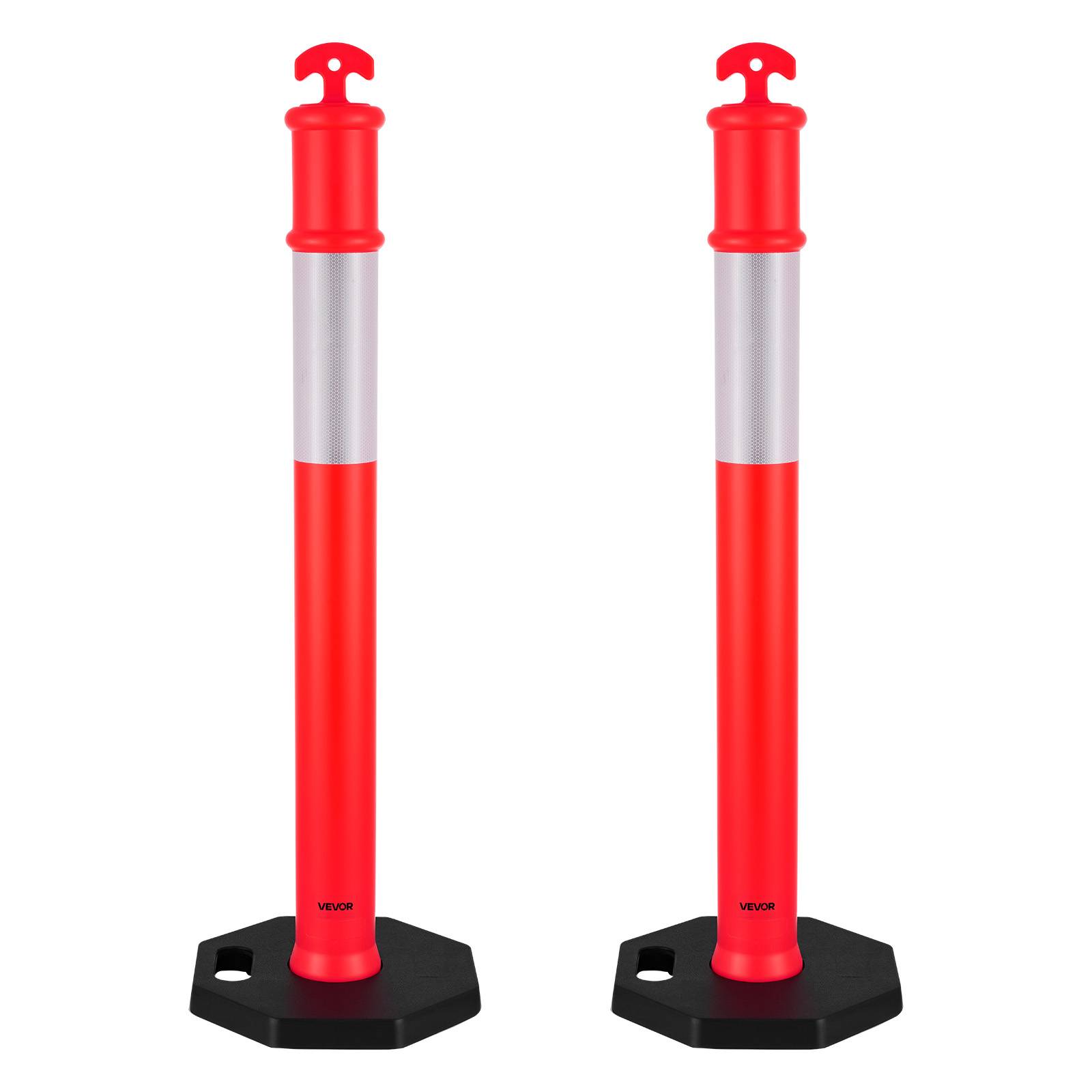VEVOR Poteau de Signalisation Balise de Délimitation 2PCs 114 cm Base Lestée - Image 1