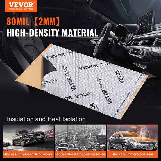 Lot 15 Tapis Isolation Acoustique Et Thermique Voiture – 400x250x5 Mm Autocollant – Réduction Bruit & Chaleur Pour Capot, Portes, Sol, Coffre