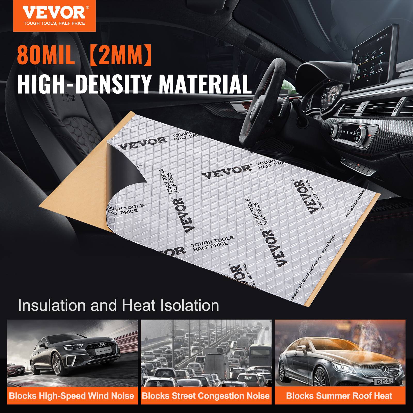 Lot 15 Tapis Isolation Acoustique Et Thermique Voiture – 400x250x5 Mm Autocollant – Réduction Bruit & Chaleur Pour Capot, Portes, Sol, Coffre