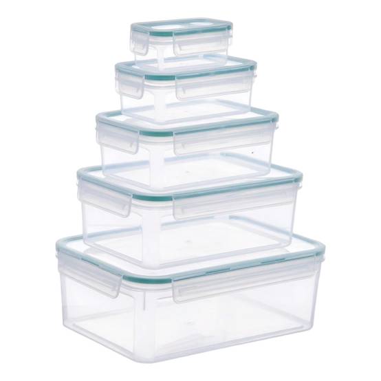 Lot de 5 Boîtes de Conservation "Clipeat" 28cm Bleu - Image 1