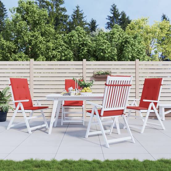 PANGIVO - Coussins de chaise de jardin dossier haut tissu rouge 120 x 50 x 3 cm - PANGIVO - Image 1