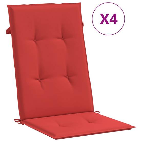 PANGIVO - Coussins de chaise de jardin dossier haut tissu rouge 120 x 50 x 3 cm - PANGIVO - Image 2