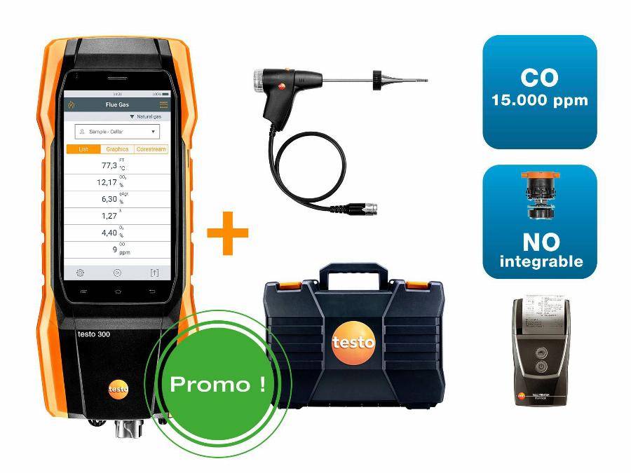 Lot premium analyseur de combustion avec imprimante 300 - TESTO - 0564 3004 81 - Image 1