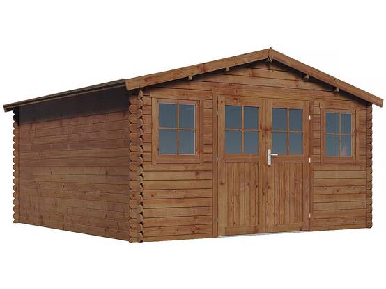 Abri De Jardin Bois Traité Autoclave Marron "lormont" - 21,2 M² - 28 Mm -habitat Et Jardin - Image 1