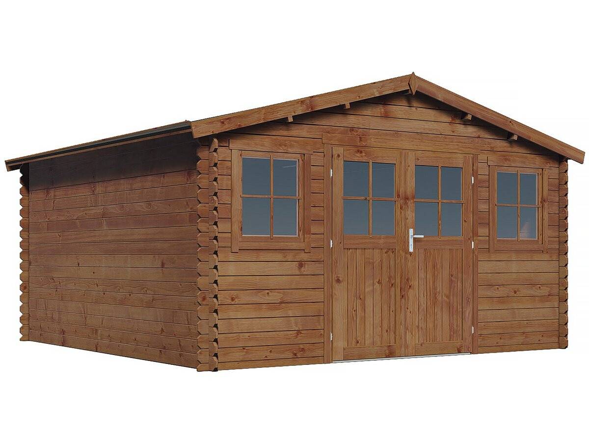 Abri De Jardin Bois Traité Autoclave Marron "lormont" - 21,2 M² - 28 Mm -habitat Et Jardin - Image 1