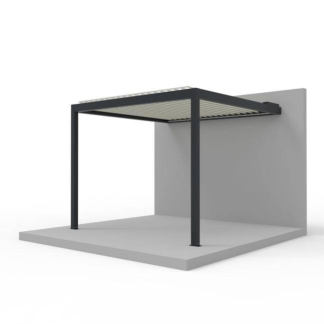 Pergola Bioclimatique Aluminium Adossée Motorisée Éclairée 3x3 Anthracite SV ORIAL France - Image 5