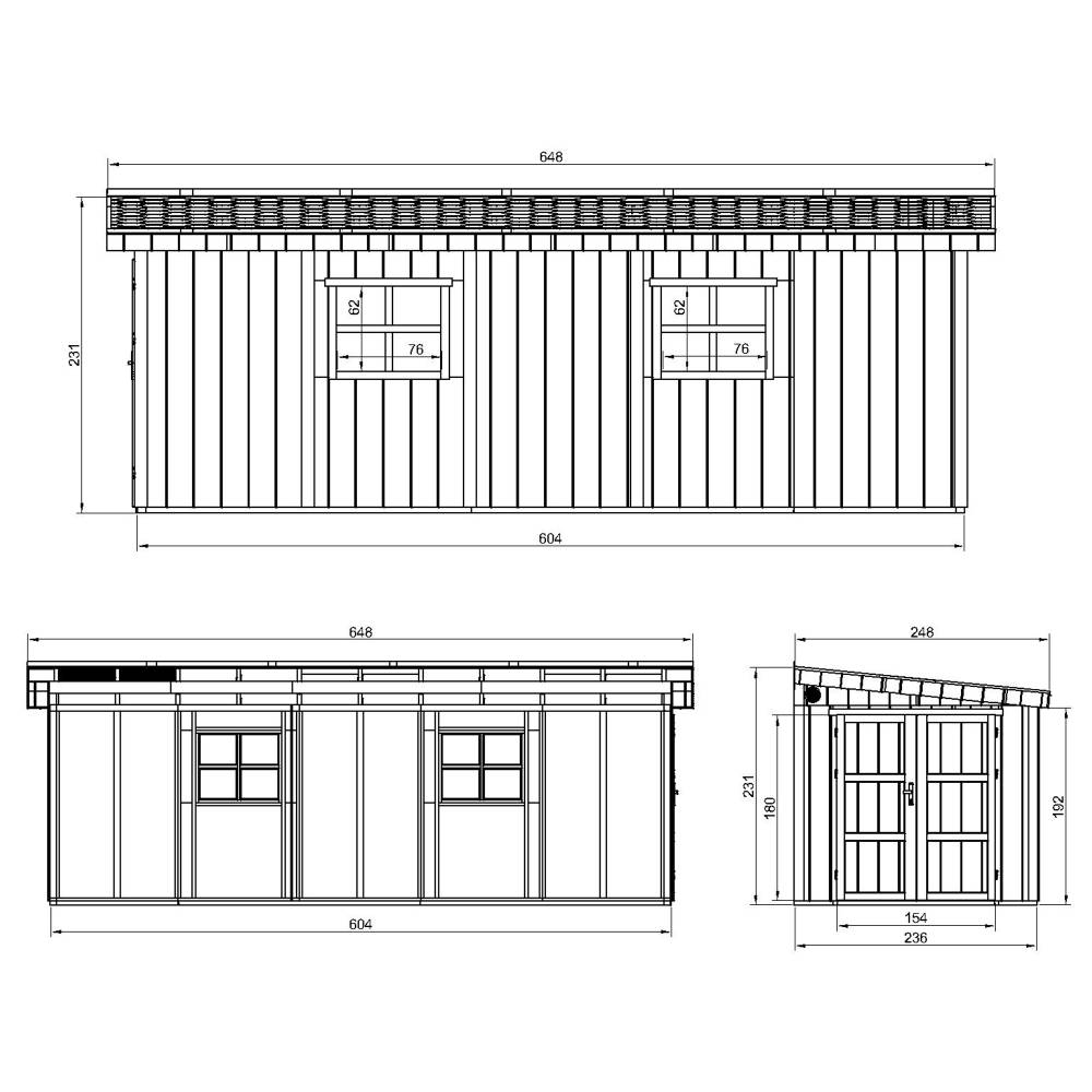 Timbela - Abri de Jardin Qualité Premium 14,3 m² - H231x248x648 cm sans plancher e paroi latérale - Timbela M941B-HARVEST HONEY - Image 5