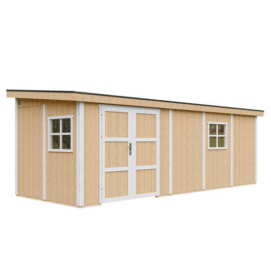 Timbela - Abri de Jardin Qualité Premium 14,3 m² - H231x248x648 cm sans plancher e paroi latérale - Timbela M941B-HARVEST HONEY - Image 1