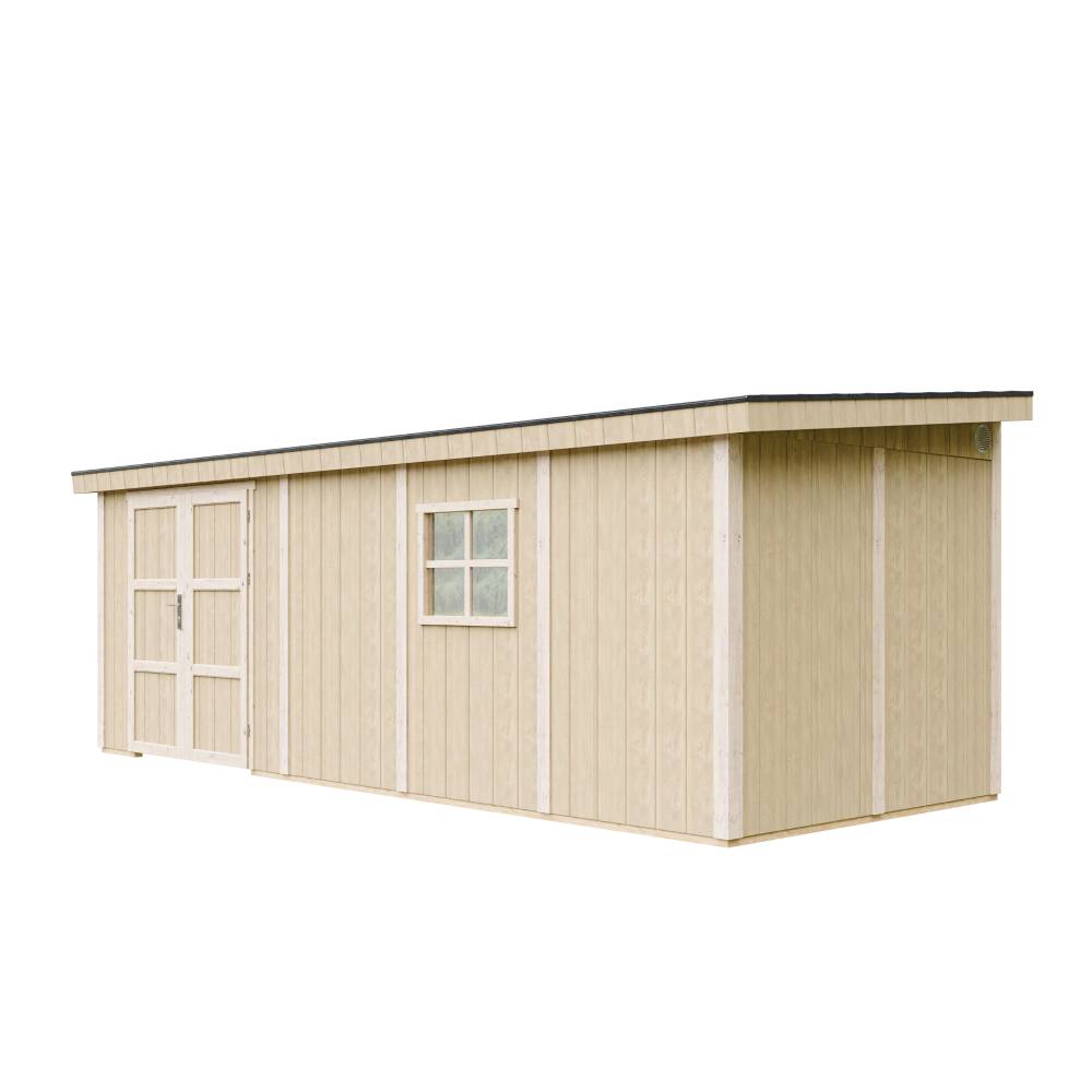 Timbela - Abri de Jardin Qualité Premium 14,3 m² - H231x248x648 cm sans plancher e paroi latérale - Timbela M941B-HARVEST HONEY - Image 3