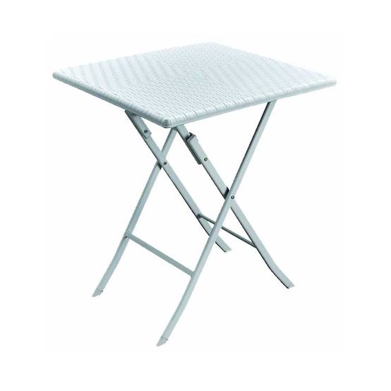 Table carrée Blanche 61x61xH73cm Pliante Résine Camping Jardin Réceptions Festivals Evenements KZ GARDEN - Image 1