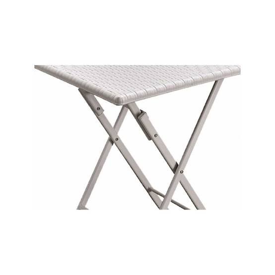 Table carrée Blanche 61x61xH73cm Pliante Résine Camping Jardin Réceptions Festivals Evenements KZ GARDEN - Image 2