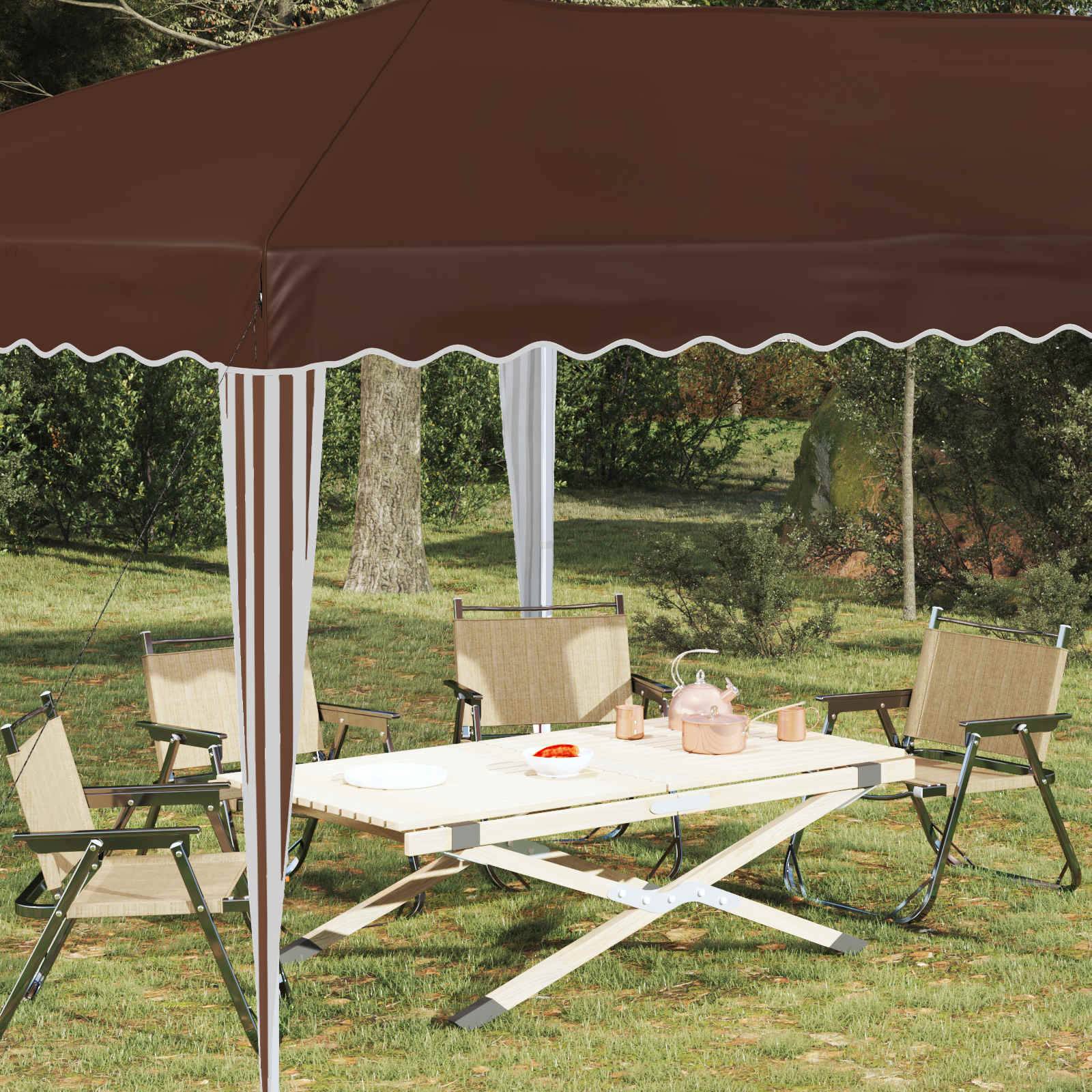 ComfortXL - Grande tente de réception Oxford Fêtes jardin Hauteur ajustable 575x290cm Marron - ComfortXL Outdoor Living - Image 3