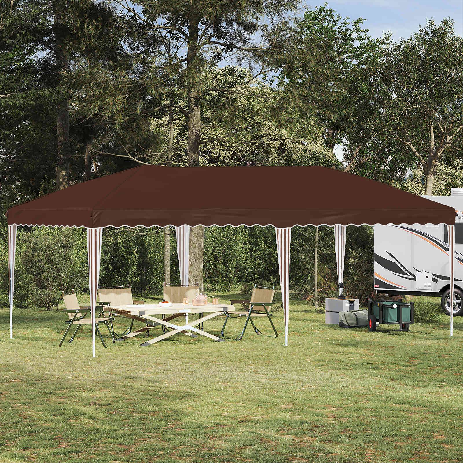 ComfortXL - Grande tente de réception Oxford Fêtes jardin Hauteur ajustable 575x290cm Marron - ComfortXL Outdoor Living - Image 1