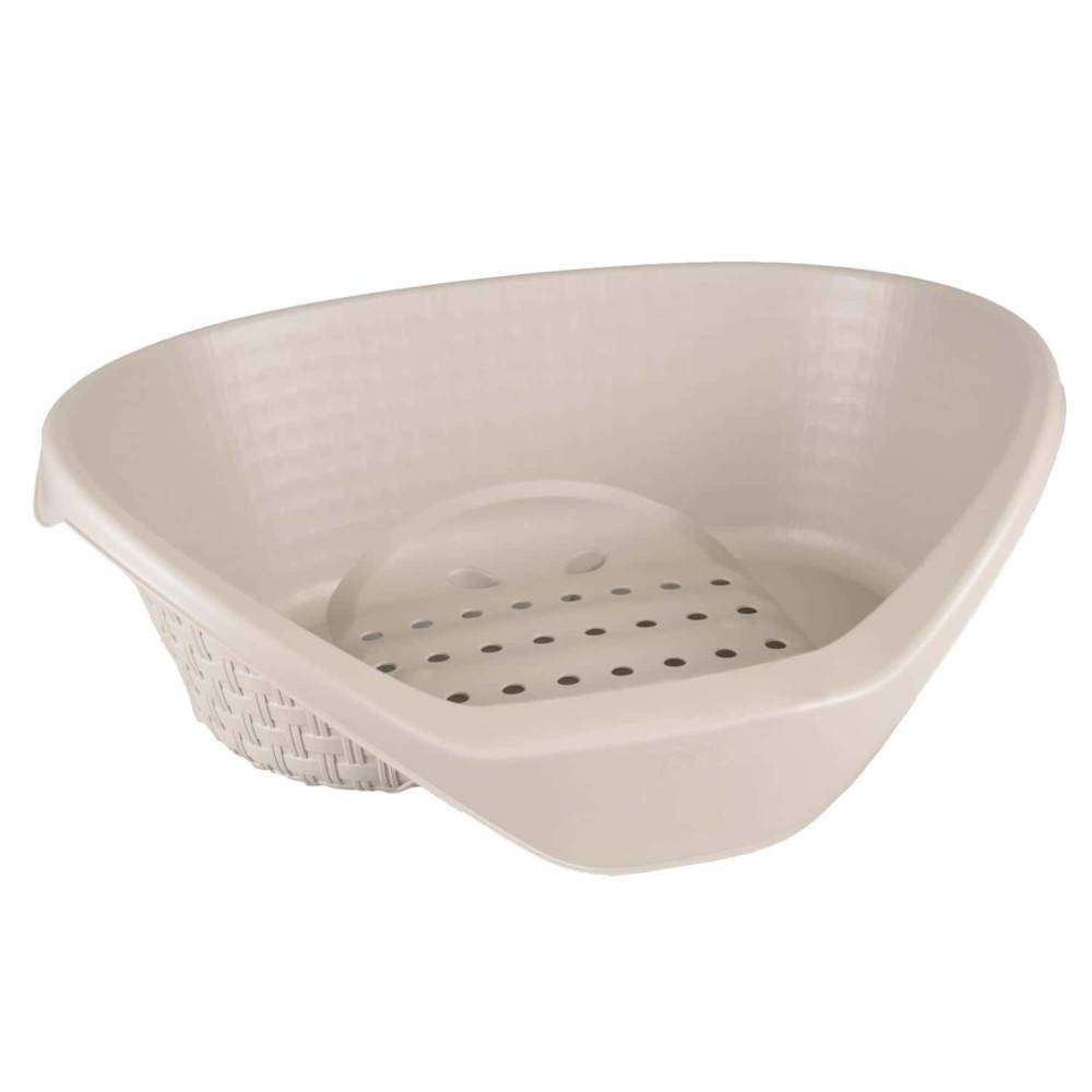 Bama - Panier aspect rotin 110 x 77,5 x H 36,5 cm  gamme Nido gris clair  pour chien - Image 2